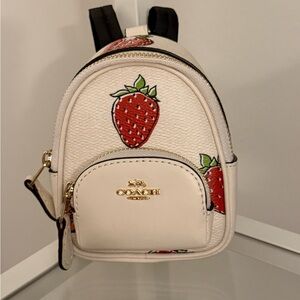 Coach Strawberry Mini Backpack Charm